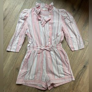 Elegant Pink and White Striped Jumpsuit